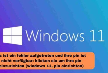 Es ist ein fehler aufgetreten und ihre pin ist nicht verfügbar