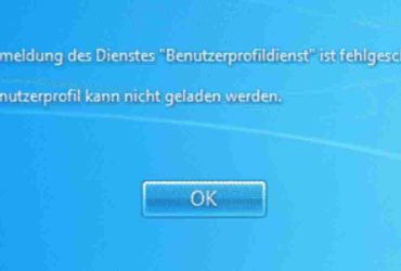 Fehler bei der anmeldung des diensts benutzerprofildienst