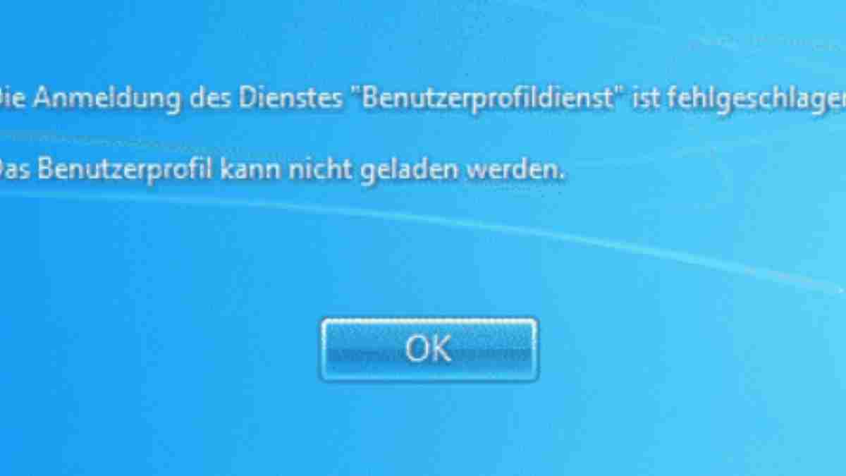 Fehler bei der anmeldung des diensts benutzerprofildienst