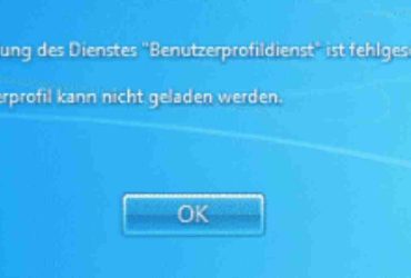 Fehler Bei Der Anmeldung Des Diensts Benutzerprofildienst