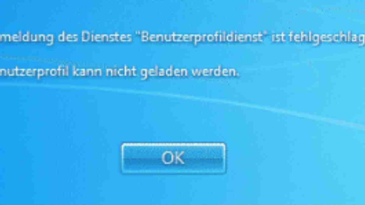 Fehler Bei Der Anmeldung Des Diensts Benutzerprofildienst