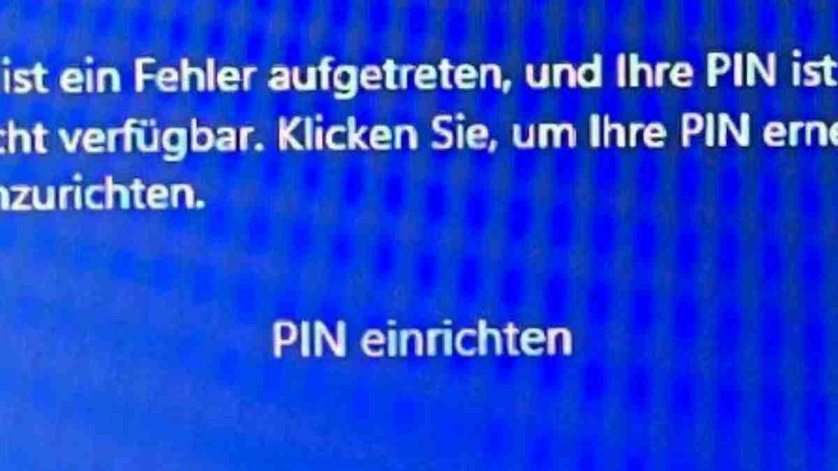 Es ist ein fehler aufgetreten und ihre pin ist nicht verfügbar