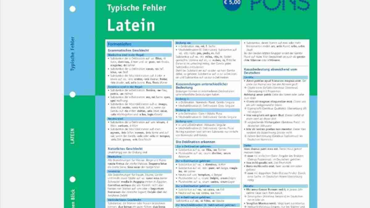 Fehler Versehen Schnitzer Latein